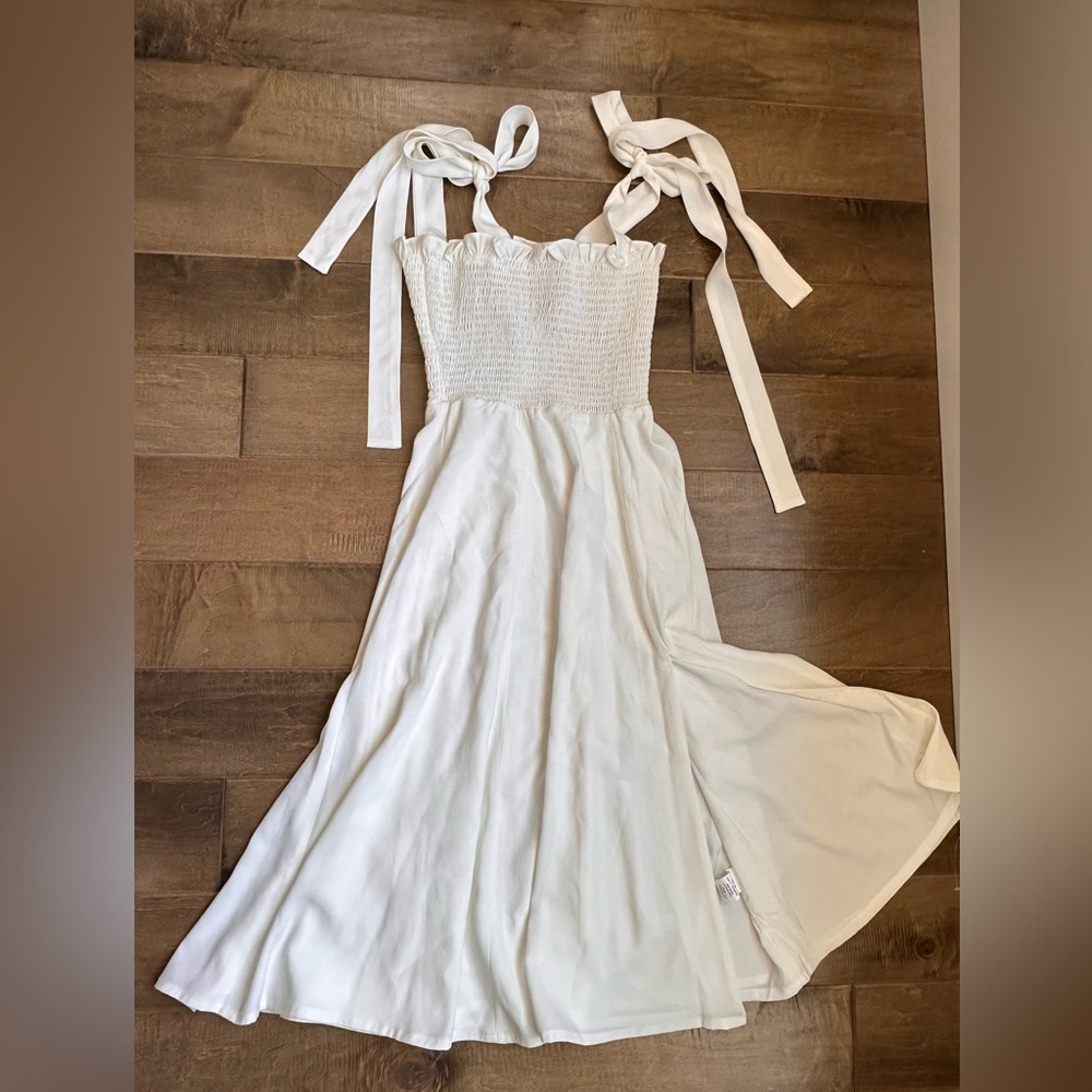 House of CB London lined white midi dress size small